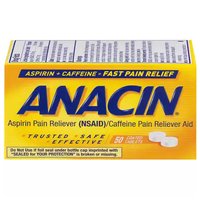 Anacin Pain Reliever Coated Tablets - 50 Count, 50 Each