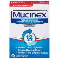 Mucinex Chest Congestion Tablets, Expectorant Maximum Strength, 14 Each