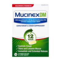 Mucinex DM Maximum Strength Tablets, 12-Hour, 14 Each