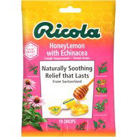 Ricola Cough Suppressant Throat Drops, Honey Lemon with Echinacea, 19 Each