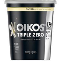 Oikos Triple Zero Vanilla Greek Yogurt, 32 Ounce