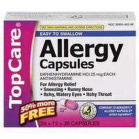 TopCare Allergy Multi-Symptom Capsules, 24 Each
