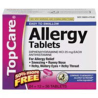 TopCare Allergy Tabs, 24 Each