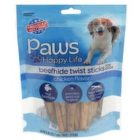 Paws Rawhide Beefhide Twist Sticks Chicken Flavor, 24 Each