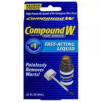 Compound W Wart Remover Fast-Acting Liquid, Maximum Strength, 0.31 Ounce