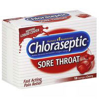 Chloraseptic Sore Throat Oral Anesthetic Lozenges, Cherry, 18 Each