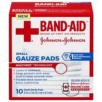 Band-Aid Small Sterile Gauze Pads, 10 Each