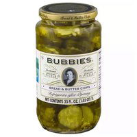 Bubbies Pickles, Bread & Butter Chips, 33 Ounce