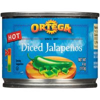 Ortega Hot Diced Jalapeños, 4 Ounce