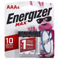 Energizer Max Alkaline Battery, AAA, 4 Each