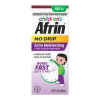 Afrin Children's No Drip Extra Moisturizing Stuffy Nose Pump Mist, Age 6+, 15 Millilitre