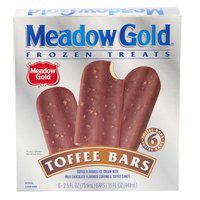 Meadow Gold Ice Cream Bars, Toffee Bars, 6 Each