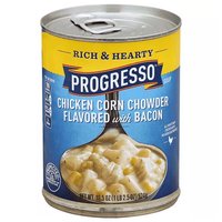 Progresso Rich & Hearty Chicken Corn Chowder Flavor with Bacon Soup, 18.5 Ounce