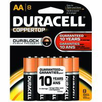 Duracell Coppertop Alkaline Battery, AA , 8 Each