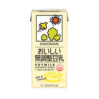 Kikkoman Soymilk Unsweetened, 33.8 Ounce