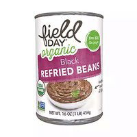 Field Day Organic Beans, Black Refried, 16 Ounce