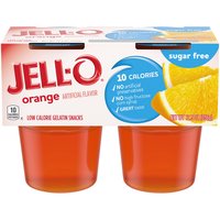 Jell-O Sugar Free Gelatin, Orange  (4 Count), 12.5 Ounce