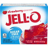 Jell-O Strawberry Gelatin Mix, Sugar Free, 0.3 Ounce