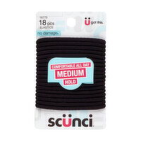 Scunci Elastics Blk, 18 Each