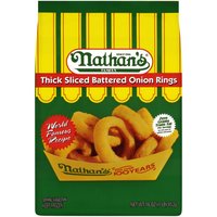 Nathan's Onion Rings, Thick Sliced Battered, 16 Ounce