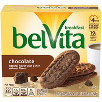 belVita Chocolate Breakfast Biscuits, 5 Packs (4 Biscuits Per Pack), 8.8 Ounce