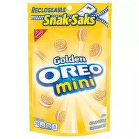 OREO Mini Golden Sandwich Cookies, Vanilla Flavor, 1 Resealable Snak-Sak, 8 Ounce