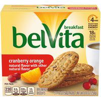 belVita Cranberry Orange Breakfast Biscuits, 5 Packs (4 Biscuits Per Pack), 8.8 Ounce