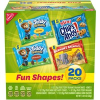 Nabisco Fun Shapes Variety Pack, Barnum's Animal Crackers, Teddy Grahams and CHIPS AHOY! Mini, 20 Snack Packs, 20 Ounce