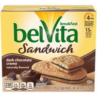 belVita Sandwich Dark Chocolate Creme Breakfast Biscuits, 5 Packs (2 Sandwiches Per Pack), 8.8 Ounce