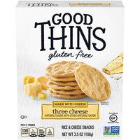 Good Thins Three Cheese Rice & Cheese Snacks Gluten Free Crackers, 3.5 Ounce