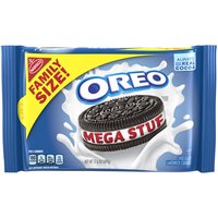 OREO Mega Stuf Chocolate Sandwich Cookies, 1 Resealable Family Size Pack, 17.6 Ounce