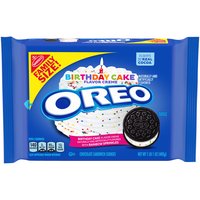 OREO Chocolate Sandwich Cookies, Birthday Cake Flavored Creme, Family Size Pack, 17 Ounce