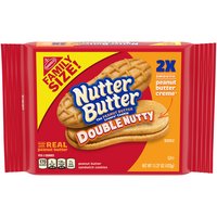 Nutter Butter Double Nutty Peanut Butter Sandwich Cookies, Family Size, 15.27 oz, 15.27 Ounce