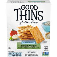 Good Thins Garden Veggie Rice Snacks Gluten Free Crackers, 3.5 Ounce