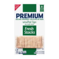 Premium Fresh Stacks Unsalted Tops Saltine Crackers, 14.2 Ounce
