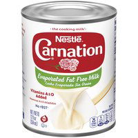 Nestle Carnation Evaporated Milk, Fat Free, 12 Ounce