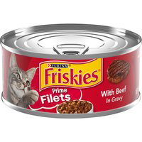 Friskies Cat Food, Prime Filets with Beef, 5.5 Ounce