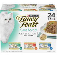 Fancy Feast Classic Pate Variety Pack, Seafood (Pack of 24), 3 Each