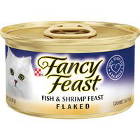 Fancy Feast Wet Cat Food, Flaked Fish & Shrimp Feast, 3 Ounce