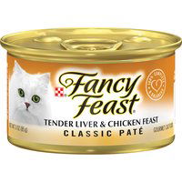 Fancy Feast Grain Free Pate Wet Cat Food, Tender Liver & Chicken Feast, 3 Ounce