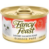 Fancy Feast Grain Free Pate Wet Cat Food, Savory Salmon Feast, 3 Ounce