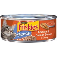 Friskies Wet Cat Food, Shreds Chicken & Salmon, 5.5 Ounce