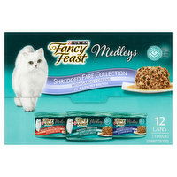 Fancy Feast Medleys Shredded Fare Collection Gourmet Cat Food, 3 oz, 12 cans, 36 Ounce