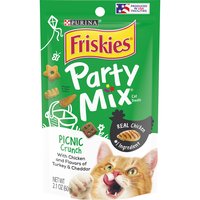 Friskies Cat Treats, Party Mix Picnic Crunch, 2.1 Ounce
