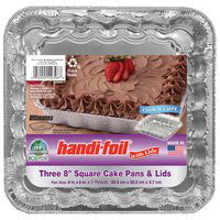 Handi-Foil Eco-Foil Square Cake Pan with Lids, 3 Each