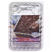 Handi-Foil Eco-Foil Cake Pans & Lids, Rectangular, 2 Each
