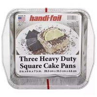 Handi-Foil Cake Pans, Square, Heavy Duty, 3 Each