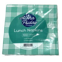 Aloha Friday Green Palaka Lunch Napkins, 100 Each