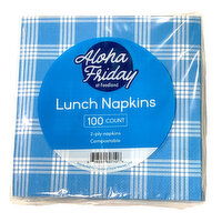 Aloha Friday Blue Palaka Lunch Napkins, 100 Each