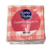 Aloha Friday Guava Palaka Cocktail Napkins, 100 Each